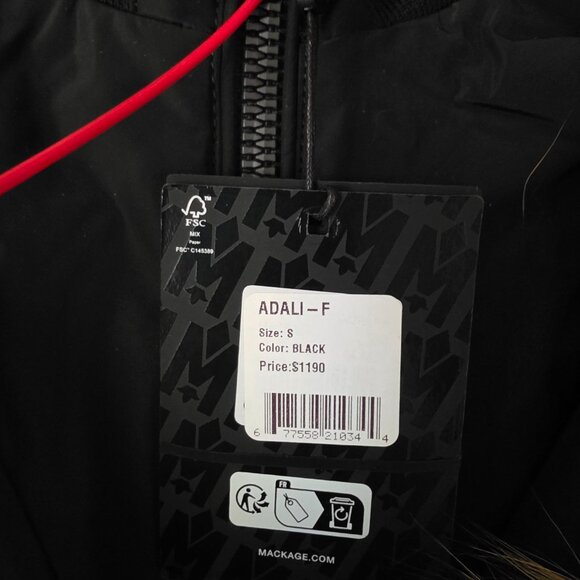 ADALI down coat with natural fur Signature Mackage Collar - Picture 4 of 6